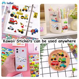 Bunie Vehicle Theme 3D Puffy Stickers Set  Pack of 4 Sheets Random Design image 2
