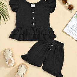 BAESD Girls V-Neck Top With Shorts-image-47