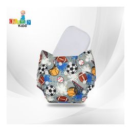Chinmay Kids Cloth Diaper Cute Prints Freesize Reusable Washable Adjustable Snap Buttons Cloth Diaper For Babies With Wet-Free Insert Pads Leak Proof & Dry Feel Pack of 2 - Grey & White image 3