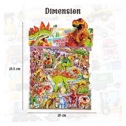 FunBlast Dinosaur Theme 3D Puffy Stickers Set for Kids  Set of 2 - Multicolour image 3