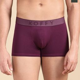 KOFFY Pack Of 2 Men Mid Rise Trunks KOFFY_KI44_PRPL_DGRN_2PC-53