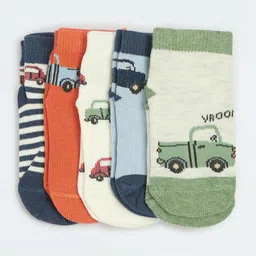 max Pack Of 5 Boys Patterned Ankle-Length Socks-picture-25