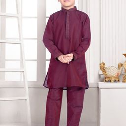 Pehanaava Boys Regular Thread Work Kurta with Pyjamas-13