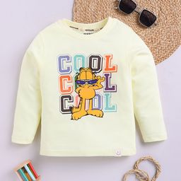 Happy Faces Boys Garfield Printed Pure Cotton T-shirt-image-86