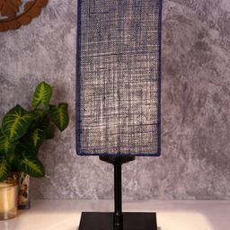 Devansh Blue & Black Solid Contemporary Table Lamp with Shade image 1