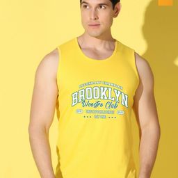 WOOSTRO Pack Of 2 Printed Combed Cotton Gym Vests VWS26(BKLN YELLOW)(BKLN MUSTARD)-image-86