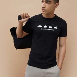 Fame Forever By Lifestyle Black Cotton Regular Fit Printed T-Shirt-image-86