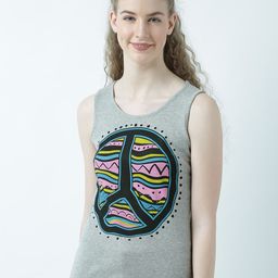 Huetrap Women Grey Melange Printed Tank Top-picture-15
