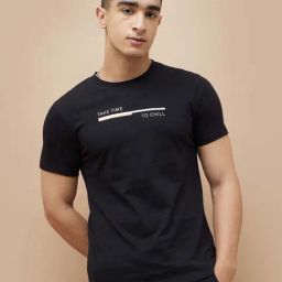 Fame Forever By Lifestyle Black Cotton Regular Fit Printed T-Shirt-image-24