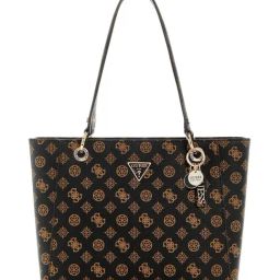 Guess Mocha Logo Printed Noelle Small Shoulder Bag-29