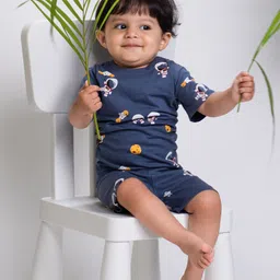Orange Sugar Unisex Kids Printed T-shirt with Shorts-image-17
