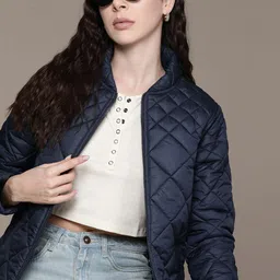 Roadster Women Solid Windcheater Outdoor Quilted Jacket-25