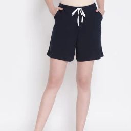 Kanvin Navy Cotton Shorts-image-11