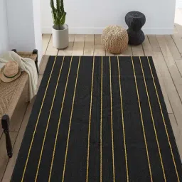 Saral Home Dark Grey Polypropylene Carpet - Set of 1-26