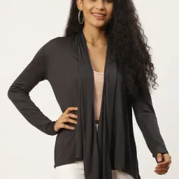 Trend Arrest Dark Grey Full Sleeves Shrug-picture-22