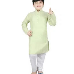 SG Yuvraj Kids Green & White Solid Kurta with Pyjamas-image-17