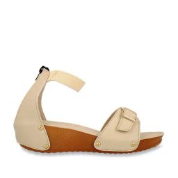 Iconics Women's Beige Ankle Strap Wedges-image-15