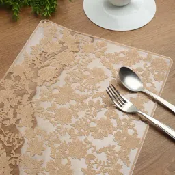 HOSTA HOMES Rose Gold PVC 350 GSM Placemats - Set of 6-15
