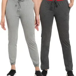 Vimal Jonney Grey Regular Fit Trackpants (Pack of 2)-picture-3