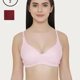 Clovia Multicolor Non Wired Non Padded Full Coverage Bra (Pack of 2)-2