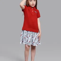Beverly Hills Polo Club Kids Red Solid Polo Dress-image-32