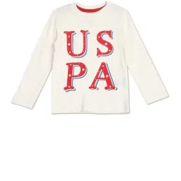 U.S. Polo Assn. Kids Off White Graphic Print T-Shirt-picture-15