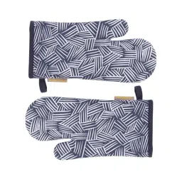 Maspar Navy 100% Cotton 225 GSM Oven Mitt - Set of 2-16