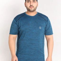 Chkokko Sea Green Regular Fit Self Pattern T-Shirt-image-96
