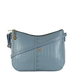 Baggit Blue Textured Medium Sling Handbag-image-60