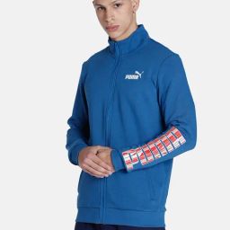 Puma Blue Slim Fit Printed Cotton Sweatshirt-image-38