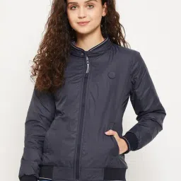 Okane Mauve & Black Regular Fit Reversible Bomber Jacket-image-19