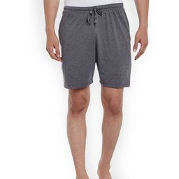 VIMAL JONNEY Men Grey Solid Lounge Shorts-picture-2