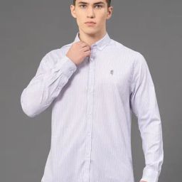 Red Tape Lavender Regular Fit Striped Shirt-image-41