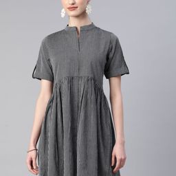 MBE Striped A-Line Cotton Dress-image-29