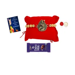 Krishna Metal Rakhi choclate Greeting card n Roli-image-69