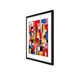 999Store Red & Yellow Abstract Pattern Cotton Canvas Digitally Printed Wall Art image 3