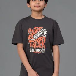 Red Tape Kids Unisex Grey Cotton Printed T-Shirt-18
