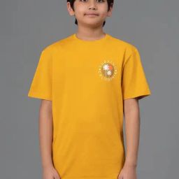 Red Tape Kids Unisex Yellow Cotton Printed T-Shirt-16