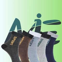 MJE Unisex Pack Of 5 Printed Anti-Odour Ankle-Length Socks-image-49