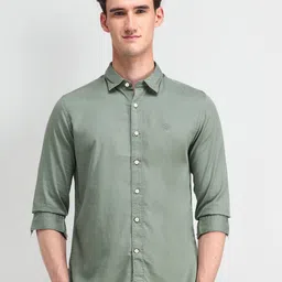 U.S. Polo Assn. Denim Co. Men Comfort Cutaway Collar Solid Lyocell Slim Fit Casual Shirt-image-83