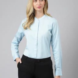 Hancock Blue Cotton Regular Fit Shirt-picture-39