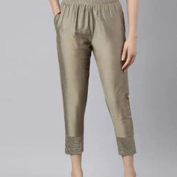 TWIN BIRDS Dark Beige Embroidered Pants-picture-24