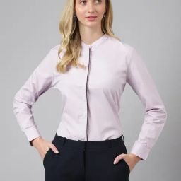 Hancock Lavender Cotton Regular Fit Shirt-picture-3