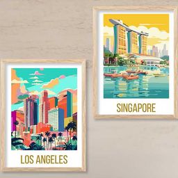 Travel Wall Art With Frame Home Decor Wall Painting For Living Room Office Bedroom-image-87