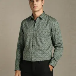 Louis Philippe Green Cotton Regular Fit Printed Shirt-picture-27