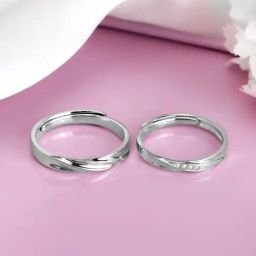 Zavya 925 Silver You & Me Adjustable Ring for Unisex-image-69