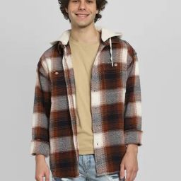 American Eagle Brown Cotton Regular fit Checks Shirt-picture-49