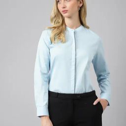 Hancock Blue Cotton Regular Fit Shirt-picture-40