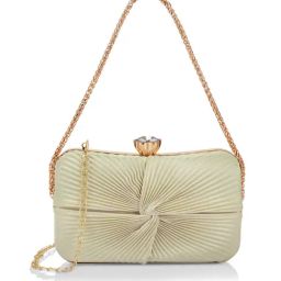 Lavie Ruby Knot Mettalic Gold Textured Small Clutch-62