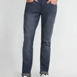 U.S. Polo Assn. Denim Co. Navy Cotton Slim Fit Logo Printed Jeans-picture-34